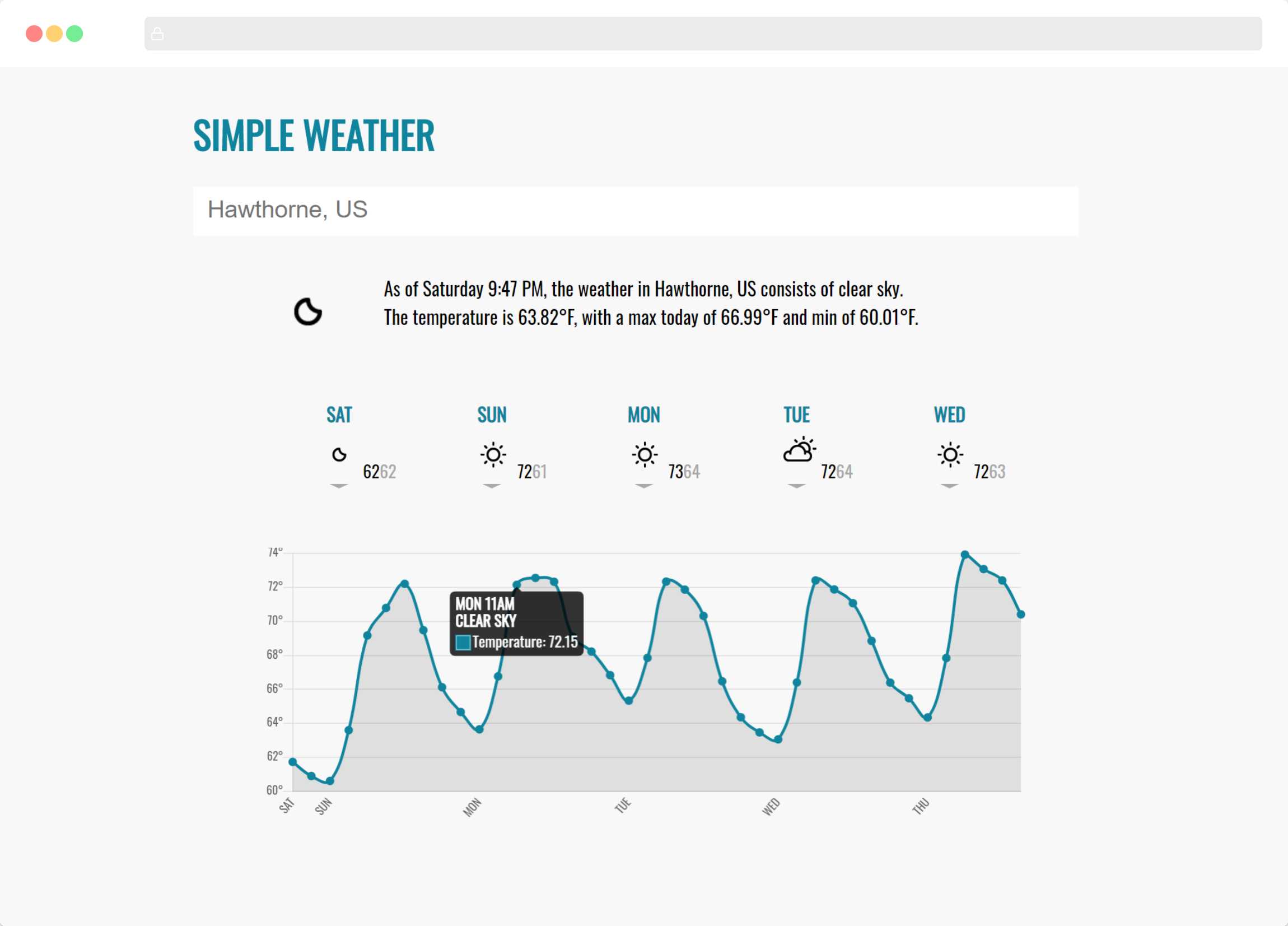 Simple weather UI